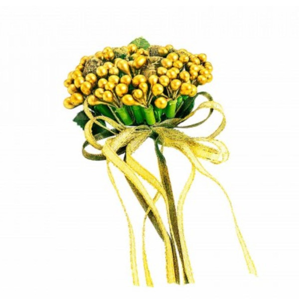 Στεφανάκι Γκι, Χρυσό, 10cm