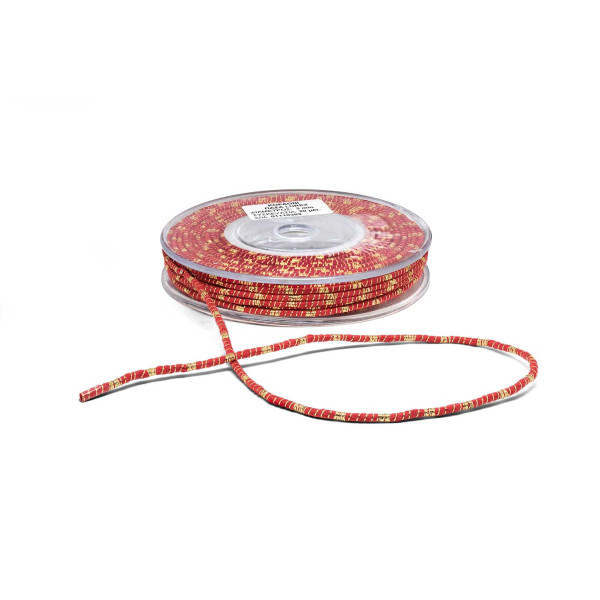 Κορδόνι Πάσα Λούρεξ Μονόχρωμο Κόκκινο-Χρυσό 3mm