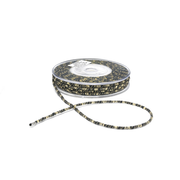 Κορδόνι Πάσα Λούρεξ Μονόχρωμο Μαύρο-Χρυσό 3mm