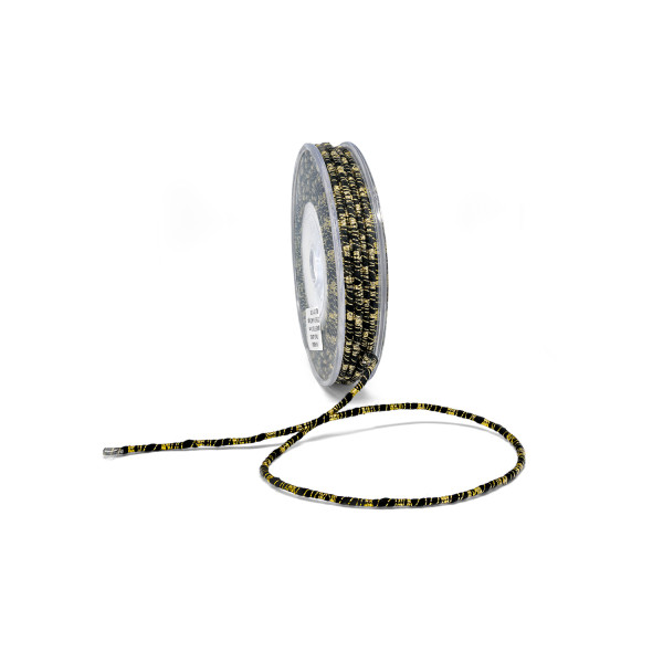 Κορδόνι Πάσα Λούρεξ Μονόχρωμο Μαύρο-Χρυσό 3mm