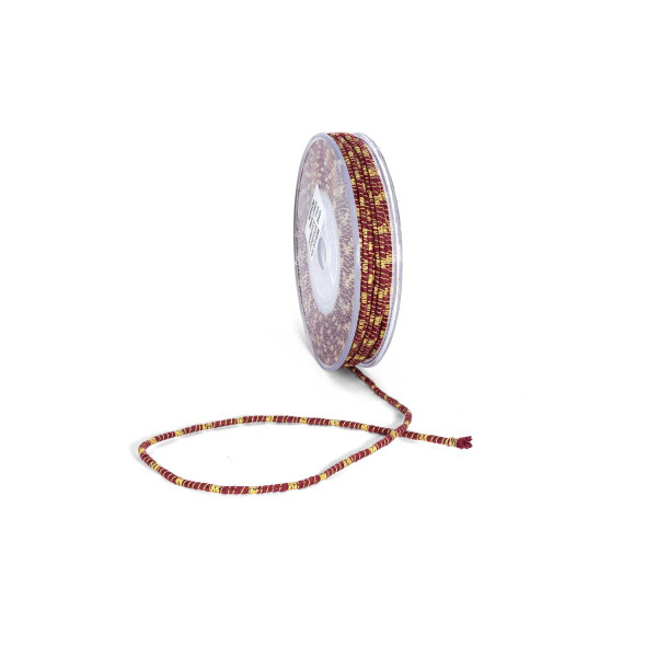 Κορδόνι Πάσα Λούρεξ Μονόχρωμο Μπορντό-Χρυσό 3mm