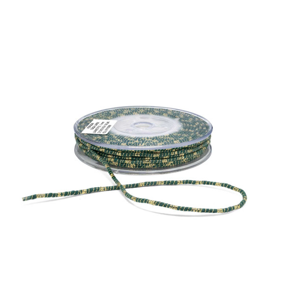 Κορδόνι Πάσα Λούρεξ Μονόχρωμο Πράσινο-Χρυσό 3mm