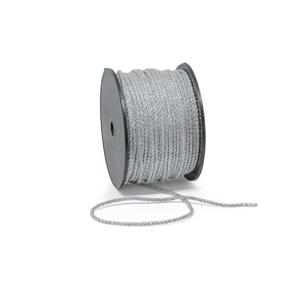 Κορδόνι Στριφτό Τρίκλωνο Μεταξωτό Ασημί 3mm