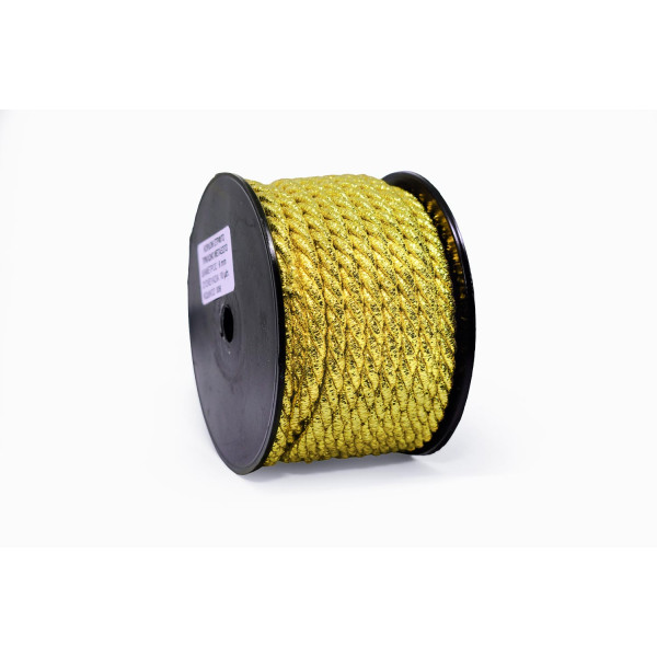 Κορδόνι Στριφτό Τρίκλωνο Μεταξωτό Χρυσό 6mm