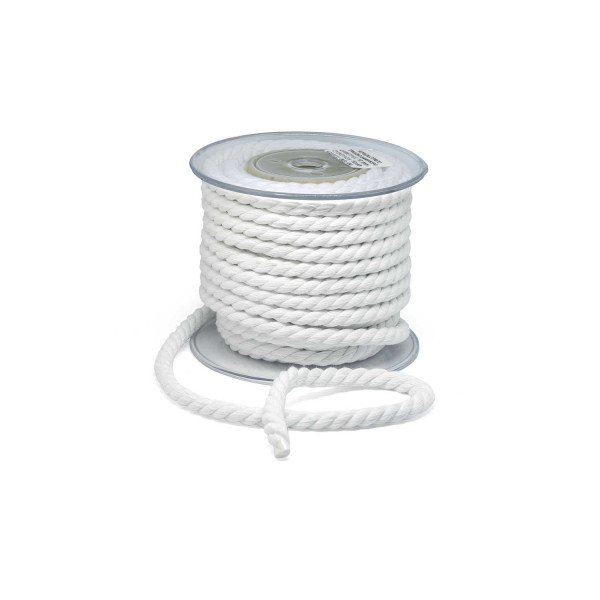 Κορδόνι Στριφτό Τρίκλωνο Βαμβακερό Λευκό 10mm