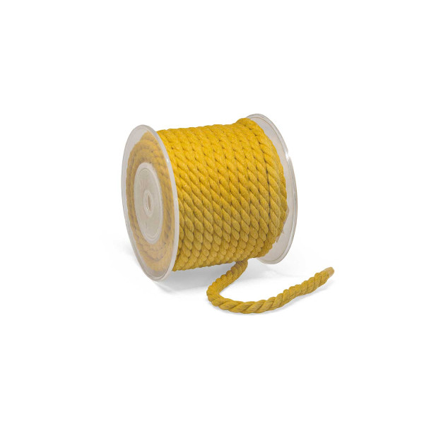 Κορδόνι Στριφτό Τρίκλωνο Βαμβακερό Μουσταρδί 10mm