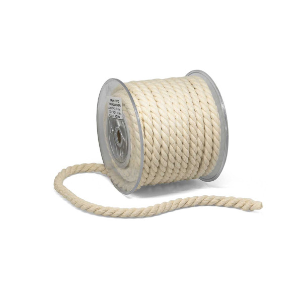 Κορδόνι Στριφτό Τρίκλωνο Βαμβακερό Κρεμ 10mm