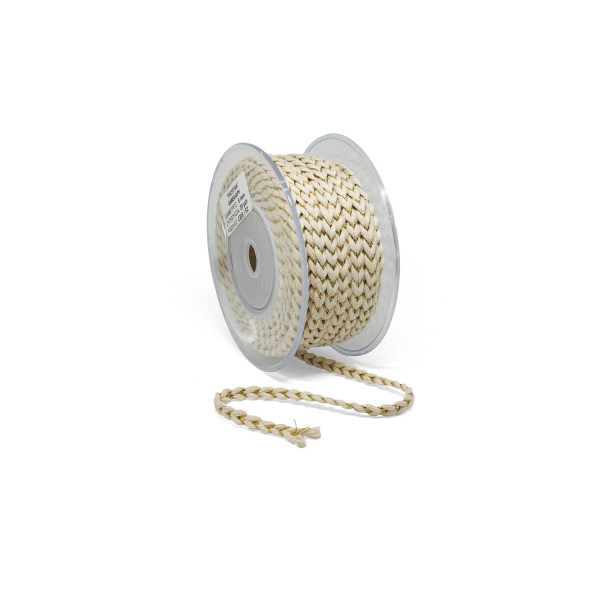 Πλεκτή Βαμβακερή Πλεξούδα 8mm Εκρού-Χρυσό