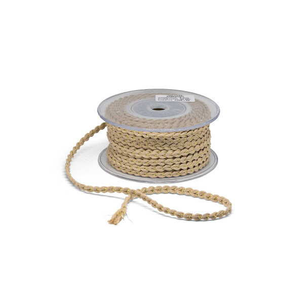 Πλεκτή Βαμβακερή Πλεξούδα 8mm Μπεζ-Χρυσό