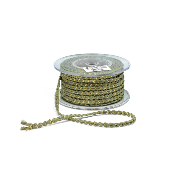 Πλεκτή Βαμβακερή Πλεξούδα 8mm Χακί-Χρυσό