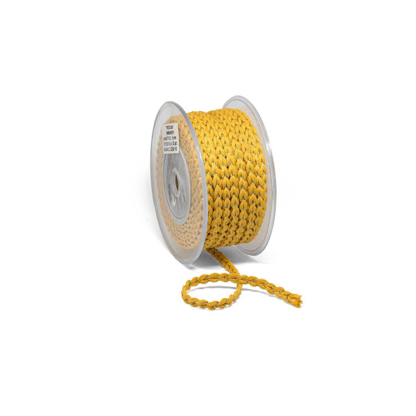 Πλεκτή Βαμβακερή Πλεξούδα 8mm Κίτρινο-Χρυσό