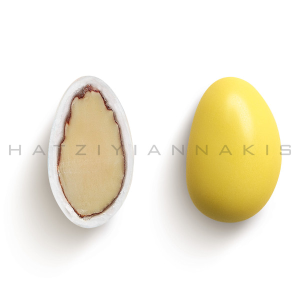 Κουφέτα αμυγδάλου κλασσικό-midi χρώμα_κίτρινο, γυαλισμένο