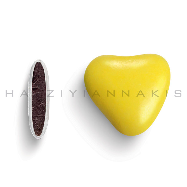Κουφέτα καρδιά-χρώμα_κίτρινο,-γυαλισμένο
