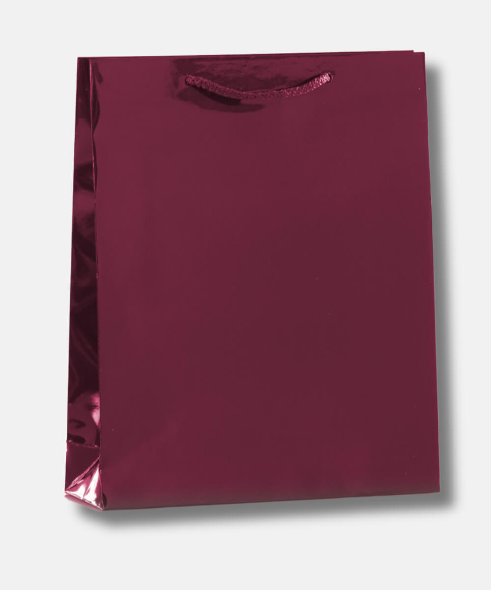 Χειροποίητες Πλαστικοποιημένες Τσάντες Μπορντώ Γυαλιστερές – 20 τμχ