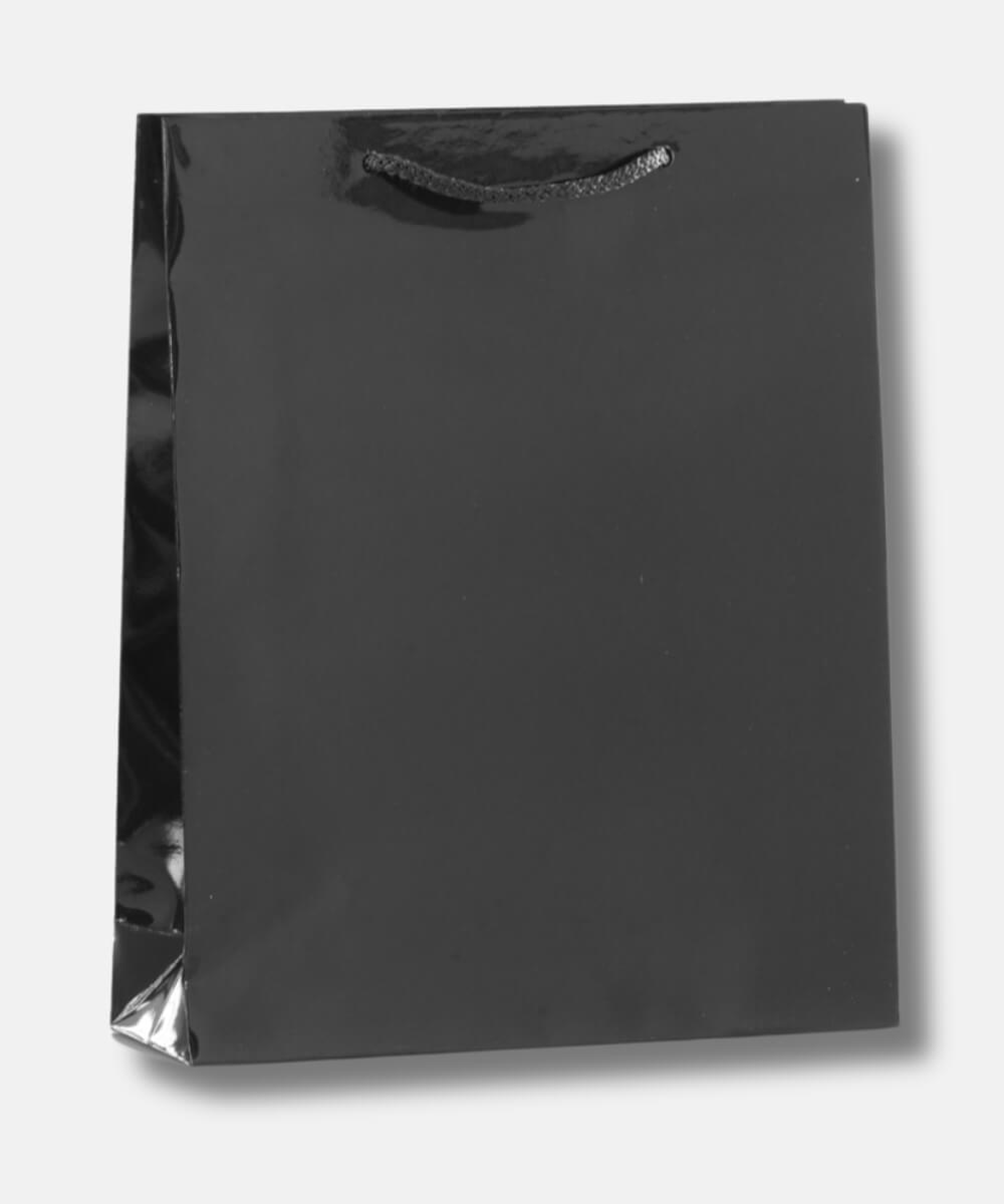 Χειροποίητες Πλαστικοποιημένες Τσάντες Μαύρες Γυαλιστερές – 20 τμχ