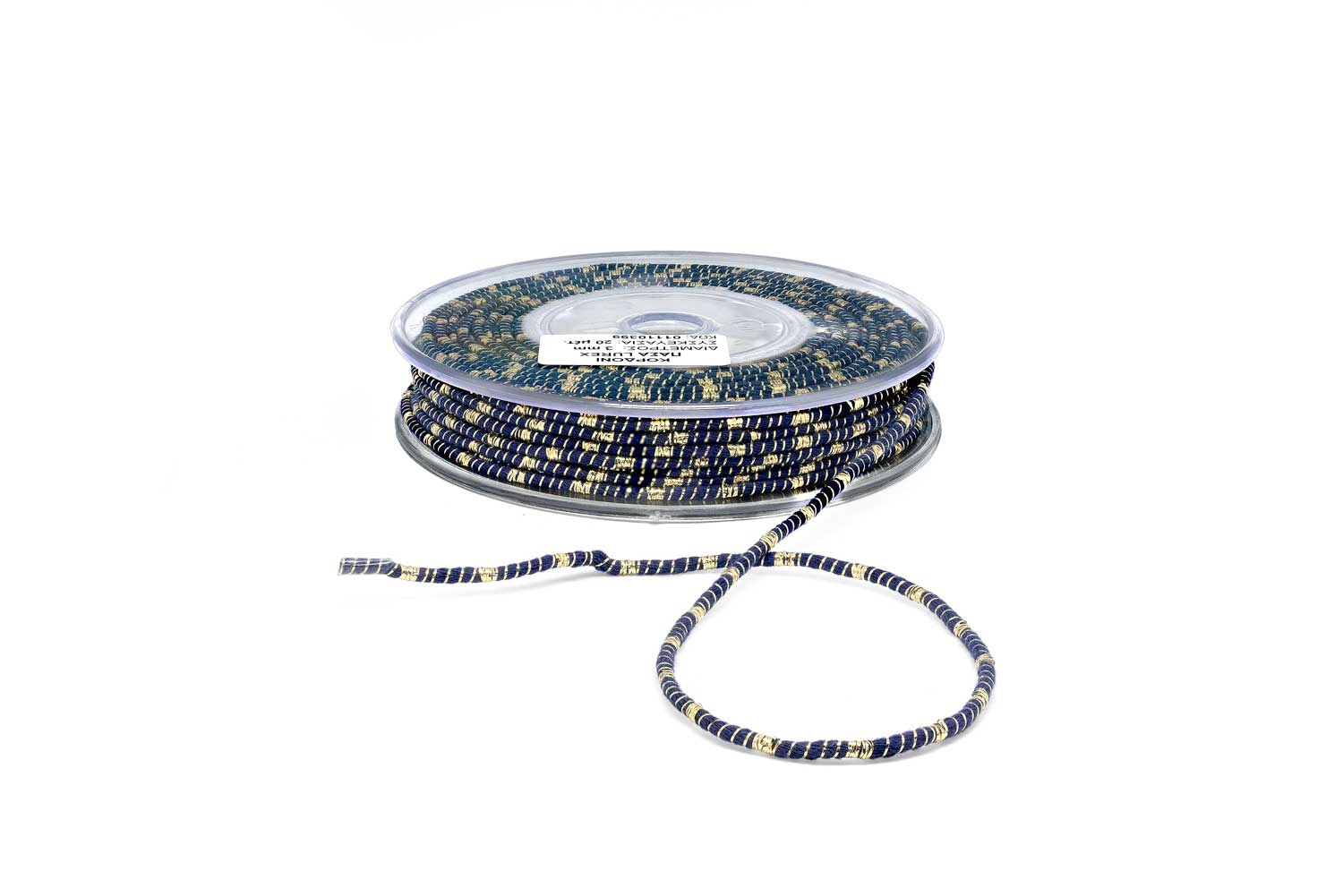 Κορδόνι Πάσα Λούρεξ Μονόχρωμο Μπλε-Χρυσό 3mm