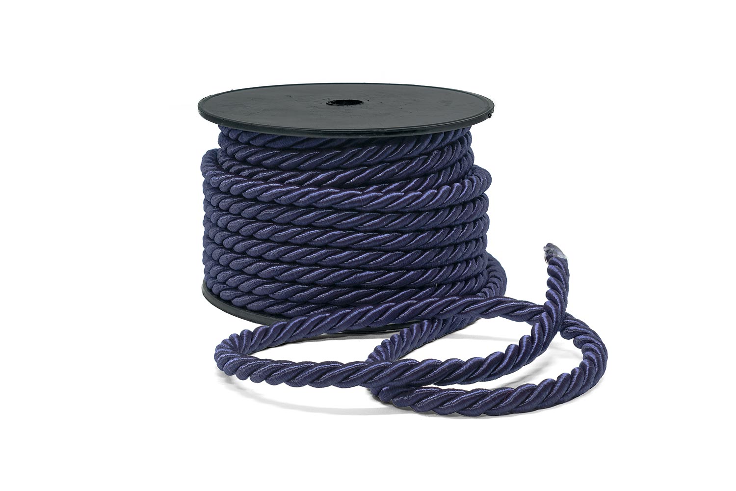 Κορδόνι Στριφτό Τρίκλωνο Μεταξωτό Σκούρο Μπλε 6mm