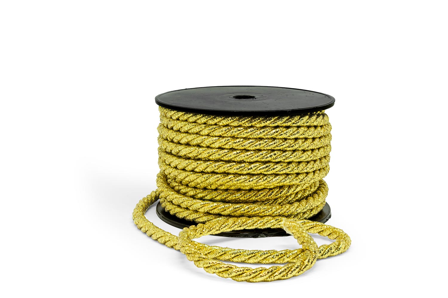 Κορδόνι Στριφτό Τρίκλωνο Μεταξωτό Χρυσό 6mm