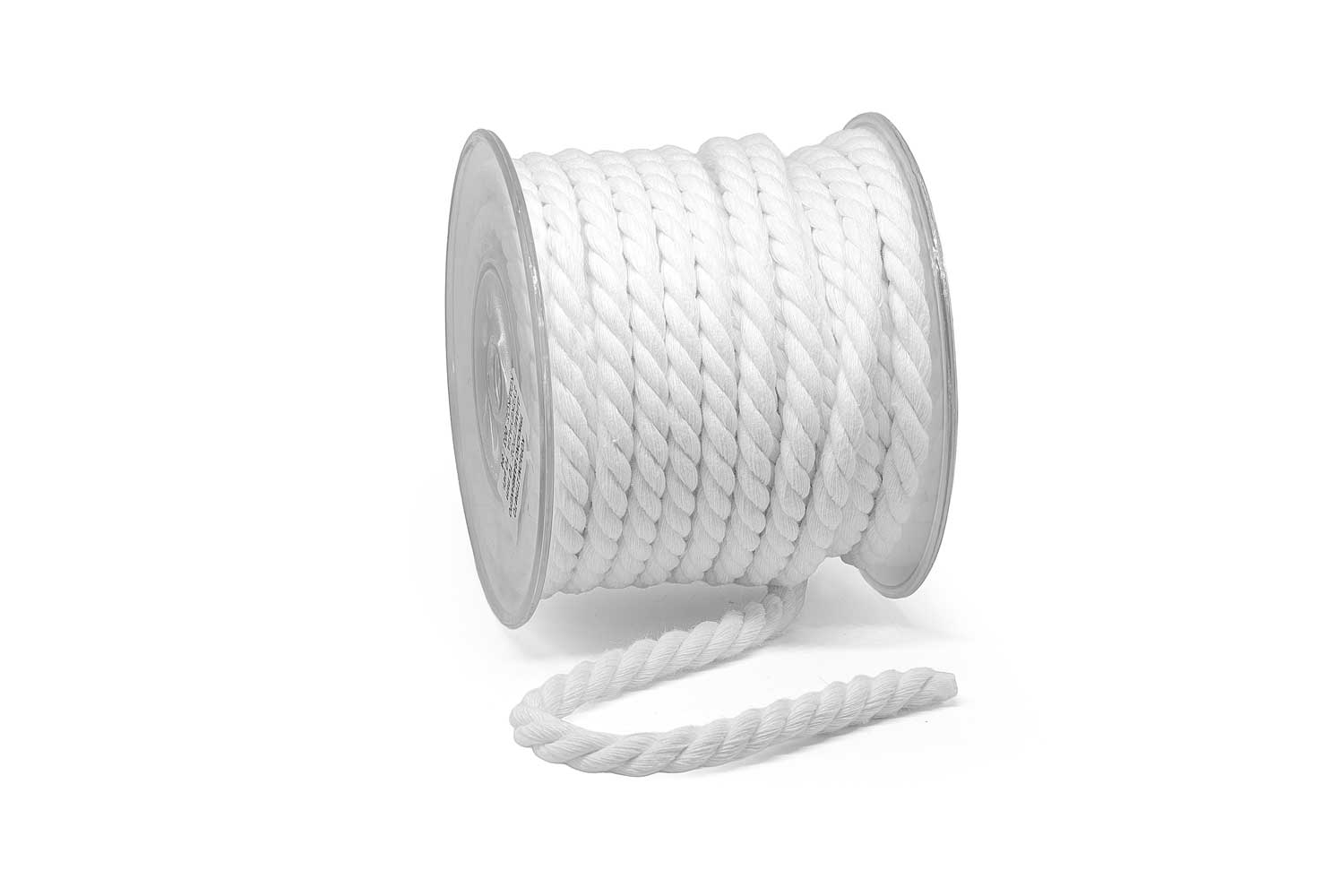 Κορδόνι Στριφτό Τρίκλωνο Βαμβακερό Λευκό 10mm