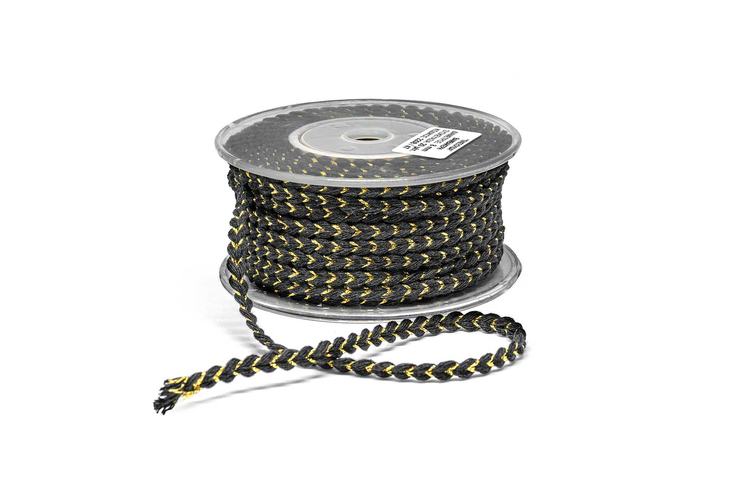Πλεκτή Βαμβακερή Πλεξούδα 8mm Μαύρο-Χρυσό