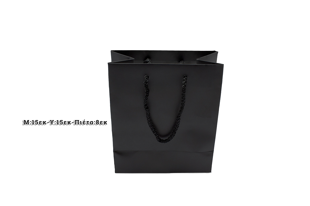 ΤΣΑΝΤΑ ΧΑΡΤΙΝΗ ΧΕΙΡΟΠΟΙΗΤΗ ΚΟΡΔΟΝΙ, ΜΑΥΡΗ, 25 ΤΕΜ